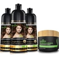 thumbnail image 2 of (4 pack) Herbishh Ultimate Hair Color Shampoo Kit (3pcs Hair Color Shampoo Dye +1 Argan Hair Mask) Smooth and Long Lasting Color Shampoo for Grey Hair Men & Women Easy & Quick to Use-Combo4 (Light Brown), 2 of 6