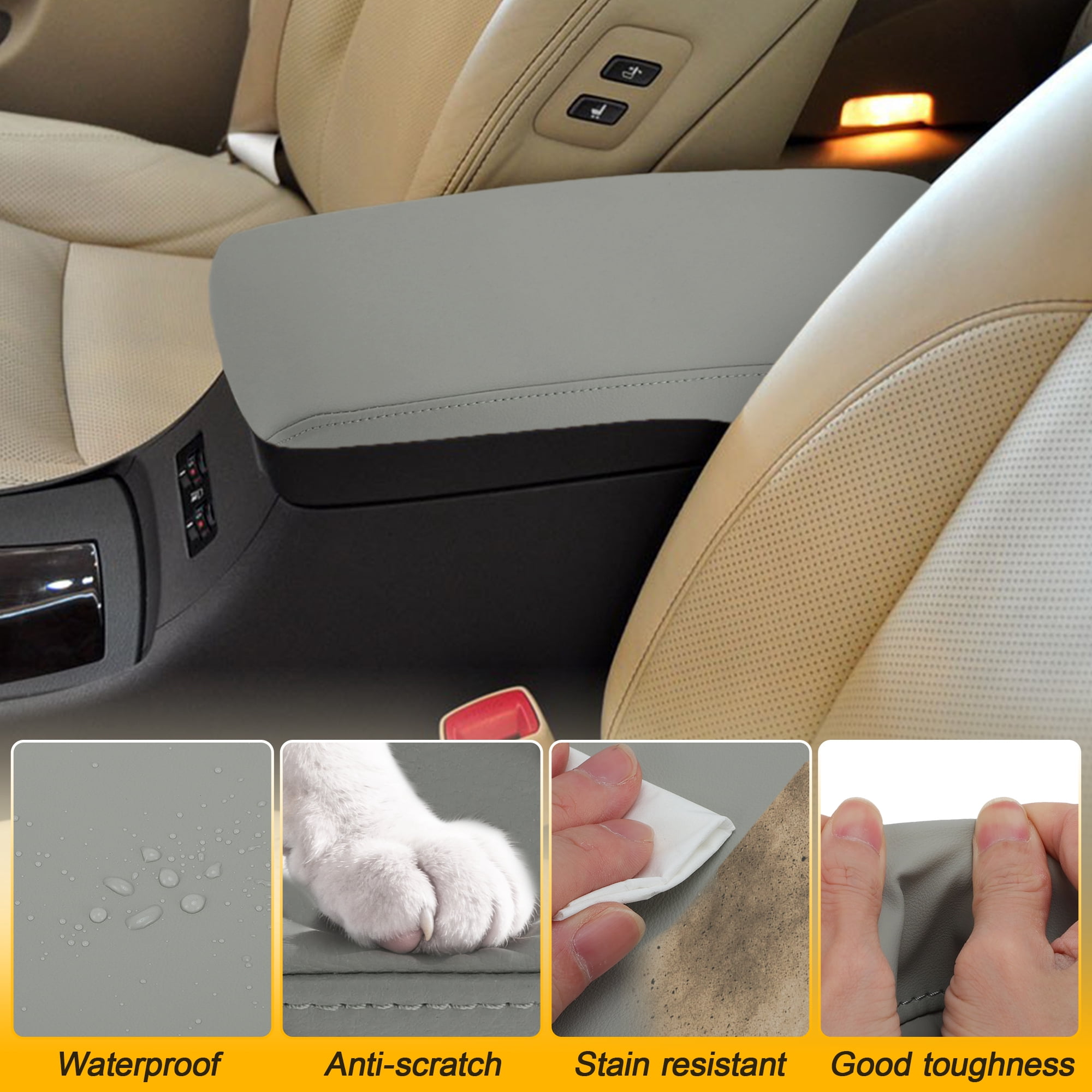 Unique Bargains Console Armrest Cover Gray for Lexus ES350 2007-2009 1pc