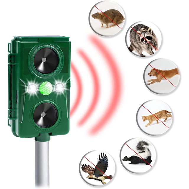 Ultrasonic Animal Repeller, Outdoor Weatherproof Solar Powered Rodent