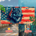 thumbnail image 5 of 1 Pcs 2D Flat License Plate Covers & Frames, Wolf Against American Flag For Decorative Front, Waterproof For Decoration Aluminum License Plate Covers & Frames Cover For Men Women, 12" X 6", 5 of 7