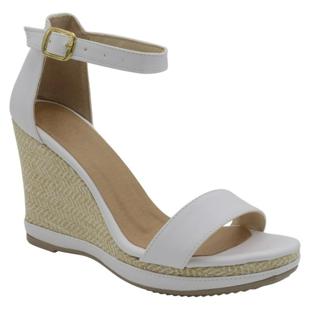 Sandalias con plataforma Serena en Piel vegana – Blanco