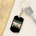 thumbnail image 6 of Best Cat Dad Ever Stainless Steel or 18k Gold Premium Swivel Dog Tag Keychain, 6 of 16