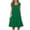 Green, variant on WIZUTIZ Tiered Dress Women Trendy Relaxed Fit Knee-Length Solid Pleated Dress Round Neck Sleeveless Vacation Dress for Womens Ruffle Hem Linen Outdoor Dress Black S