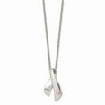 thumbnail image 2 of White Stainless Steel necklace with pendant Cubic Zirconia CZ 20 in, 2 of 4