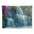 thumbnail image 5 of Fenyluxe  Waterfall Tapestry Purple Forest Wild Flowers Floral Green Jungle Plants Nature Landscape Wall Hanging Bedroom Living Room Hanging Decorative Blanket 40x60inch, 5 of 6