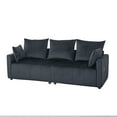 thumbnail image 6 of Luxurious Black Velvet 2-Seater Sofa, 82.6" Modern Sectional Couch for Living Room, S-Spring Comfort, Ergonomic Pillows, Chrome Accents, Easy Assembly, 6 of 8