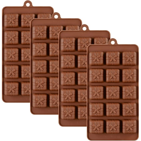 

Silicone Mold Gift Box Shaped Non-Stick Cake Decoration Chocolate Molds Candy Molds Baking Mold for Brownie Jello Truffle Soap