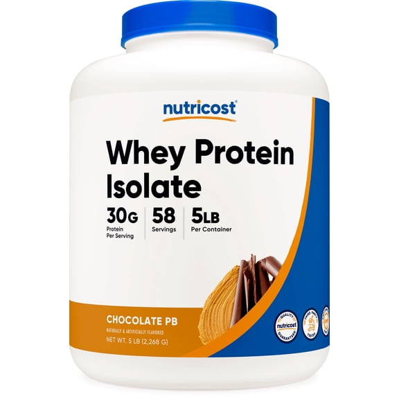 Nutricost Whey Protein Isolate (Chocolate Peanut Butter, 5 Pound) Protein Powder