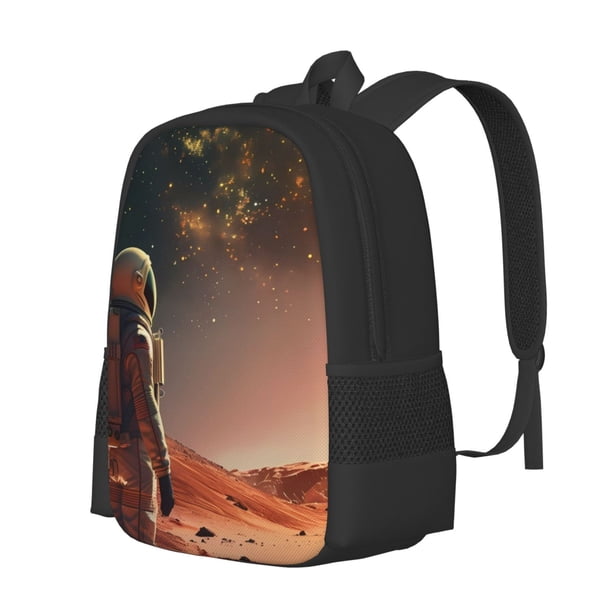 Balery Astronaut On Mars A Mochila para hombre y mujer - Tela Oxford 600D resistente - Gran capacidad, resistente al agua, ideal para la escuela, viajes y senderismo