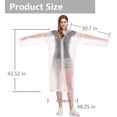 thumbnail image 2 of 2 UNIDS Poncho de Lluvia con Capucha EVA Impermeable Translúcido Capa de Lluvia Chubasquero Unisex Reutilizable para Viajes Camping Senderismo Vacaciones Paquete de 2 Blanco, 2 of 5