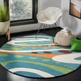 thumbnail image 2 of SAFAVIEH Soho Cheryl Abstract Wool Area Rug, Teal/Multi, 6' x 6' Round, 2 of 10