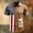 Brown, variant on Mens American Flag Patriotic Button Up Shirt 1776 2026 USA Print Short Sleeve Casual Summer Party Shirt White L