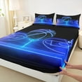 thumbnail image 3 of Manfei Boys Basketball Bed Sheets, Teens Sports King Sheets, Blue Gradient Basketball Court Sheet Set, Breathable Home Decor 4-Piece, 3 of 7