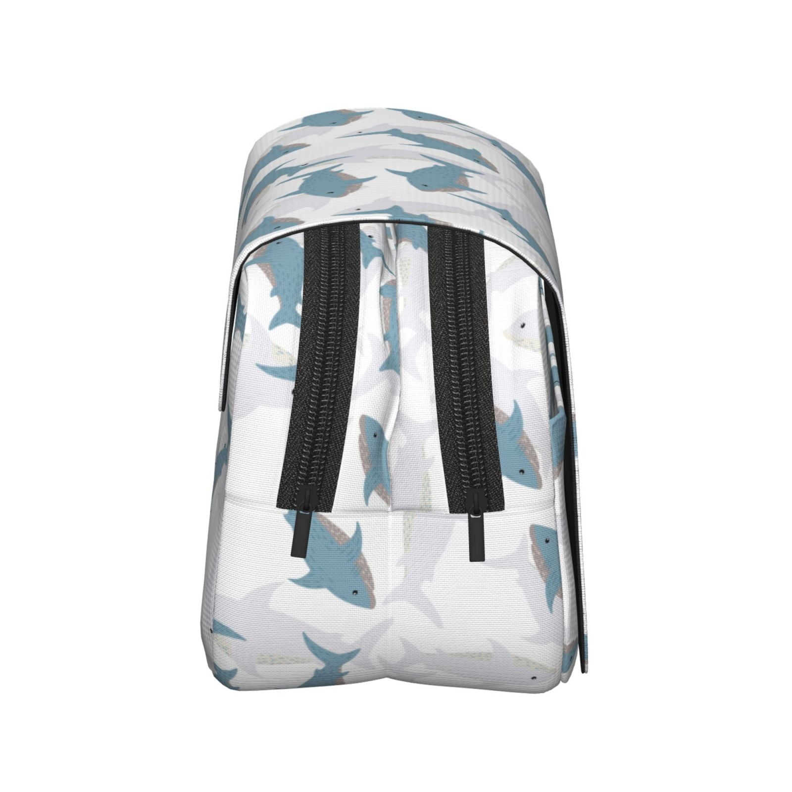 Rateoe Cute Shark Pattern Double Clamshell Pen Case, Storage Organizer with Two Zipper Compartments– Holds Up to 50 Pencils & Pens