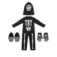 thumbnail image 7 of REDARER Kids Skeleton Cosplay Full‑Body Jumpsuit with Hood Mask Gloves and Foot Covers for Halloween Fancy Dress Role Play Themed Party Outfit,5-6 Years, 7 of 7