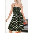thumbnail image 2 of HAPPY BAY Women's Summer Boho Beach Halter Smocked Mini Flowy Dress Tube Top Strapless Dresses for Women One Size Polka Dots, Black, 2 of 5