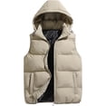 thumbnail image 1 of Men's Quilted Winter Vest Outdoor Removable Hooded Padded Puffer Vest, 1 of 5