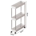thumbnail image 2 of 3 Capas Rack Almacenamiento Estrecho Con Organizador Ruedas para Baño Doméstico () Blanco, 2 of 9