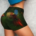 thumbnail image 4 of Haiem Hybrid Parrot in the Forest No Front Seam Biker Shorts for Women Yoga Workout Gym Bike Shorts with Tummy Control Moisture-Wicking-Small, 4 of 9