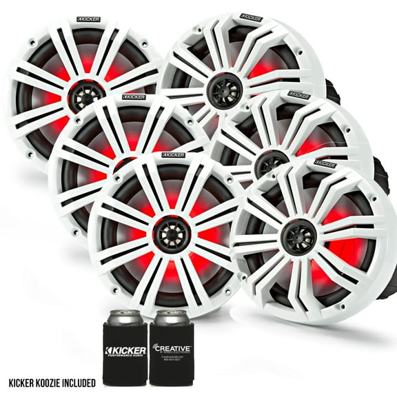 Kicker 8" White Marine LED Speakers - 3-Pairs of OEM replacement speakers