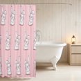 thumbnail image 3 of Erosebridal Bunny Shower Curtain 72Wx72L for Girls, Happy Faces Waterproof Bathroom Curtain, 3 of 5