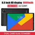 thumbnail image 2 of Tableta Android P8 de 8,1 pulgadas, versión global, Android 12, Bluetooth, 12 GB, 512 GB, diez núcleos, 16 + 32 MP, WPS + 5G, WIFI, portátil, 2023, 2 of 5