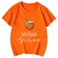 thumbnail image 4 of PMVFHDE T-Shirts Graphiques pour Fille Hauts d'Été pour Filles Hauts Tube pour Filles Hauts d'Été pour Filles T-Shirt Décontracté Imprimé Col Rond Manches Courtes T-Shirt Décontracté Orange, 5-6 Ans, 4 of 4