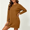 thumbnail image 4 of Tqcoqu Women's Casual Sweatshirt Dress,Round Neck Long Sleeve Tunic Dresses,Pullover Blouse Tops with Pockets, 4 of 8