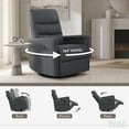 thumbnail image 3 of Evolur Peyton Manual Recline Glider with Full 360-Degree Swivel, Graphite, 3 of 14