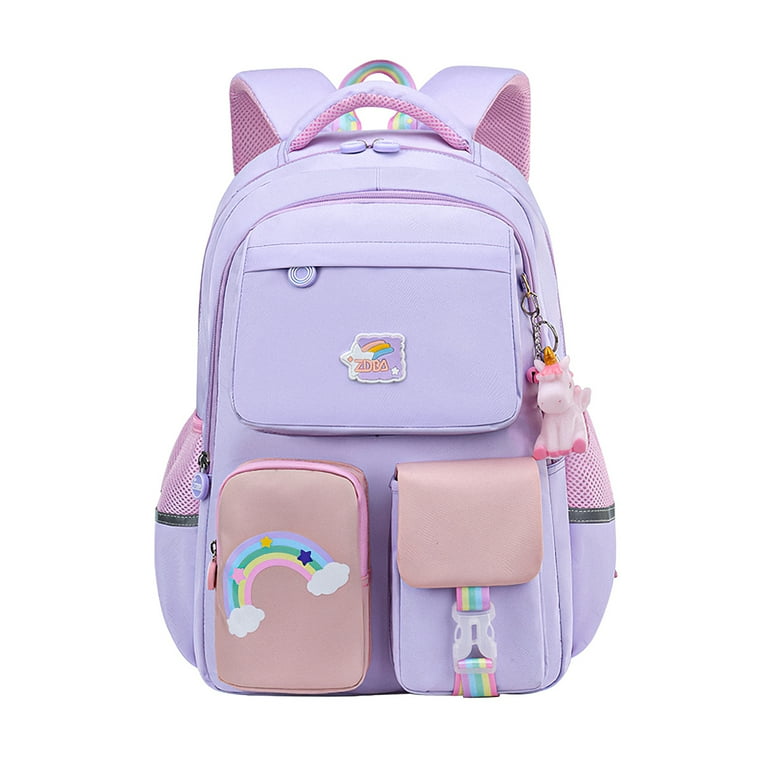 Hommoo Girls Cute Unicorn Backpack Multifunctional Backpack Bookbag School Bag Boys Casual Durable Lightweight Travel Bags for Age 6 11 Purple Walmart