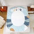 thumbnail image 5 of Homewish Kawaii Cartoon Whale Queen Sheet Sets for Teens, Marines Ocean Waves Flat Sheet, Blue Marine Sky Queen Fitted Sheet, Lightweight Room Decor, 4pcs, 5 of 7