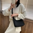 thumbnail image 3 of Sywqhk Bolso De Hombro Tipo Bandolera Simple De Media Luna Para Mujer, Bolsos De Mano De Pu Puro (Negro) Sywqhk Para estrenar, 3 of 9