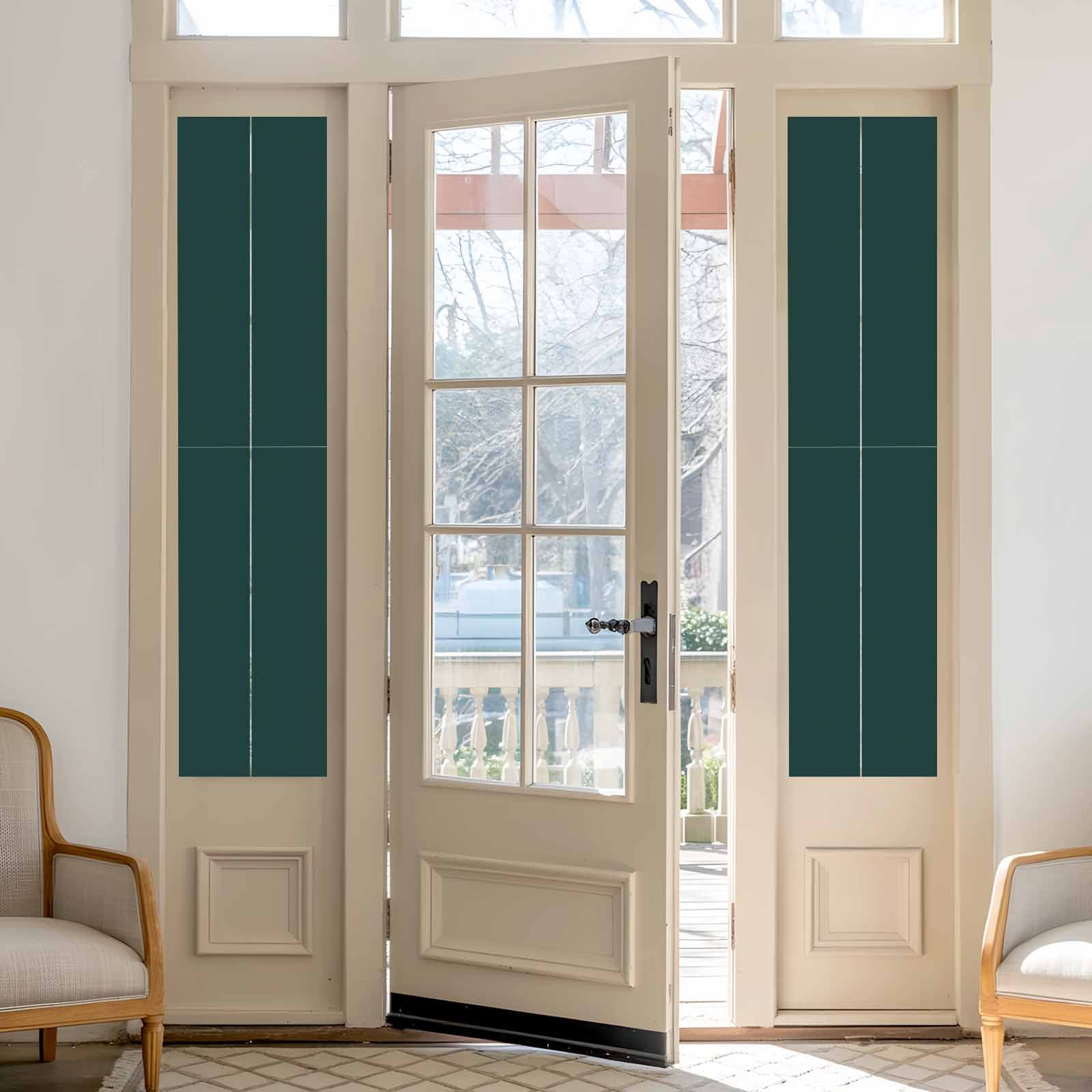 Solid Color Window Privacy Film Deep Green Decorative Glass Window Film UV Blocking Static Cling Non-Adhesive Sticker Covering for Home Door 17.7 x 78.7 inches