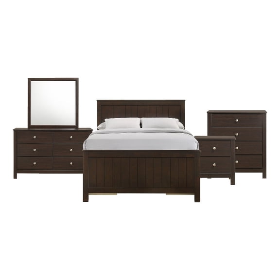 Picket House Furnishings Santino Full Captains 5PC Bedroom Set in Espresso