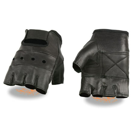 Milwaukee Leather Men's Leather Fingerless Glove w/ Gel