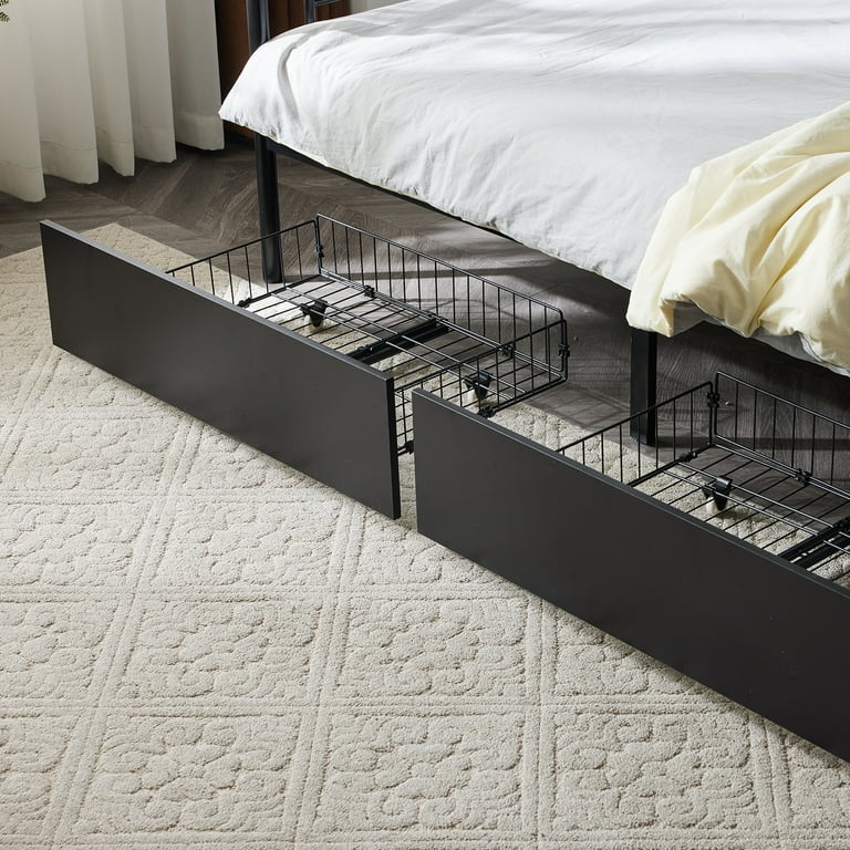 Twin over Twin Metal Bunk Bed Frame, Black | Aosom.com