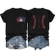 thumbnail image 2 of Fiudx Ofertas Flash Artículos En Oferta Camiseta/Camisa Holgada Informal de Manga Corta con Estampado de Letras a Doble Cara para Mujer, 2 of 3