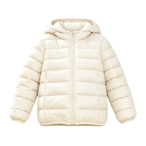 SERTGUTR Kids Hooded Puffer Jacket Full Zipper Quilted Coat Warm Windproof Padded Outerwear Everyday School Winter Jacket