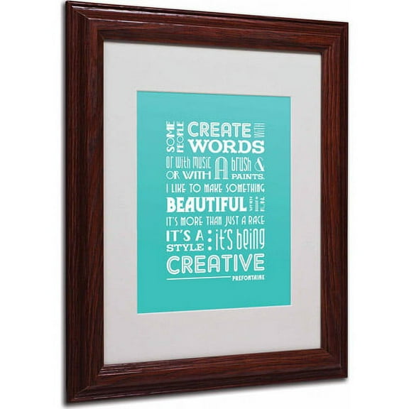 Trademark Fine Art "Creative Running I" Matted Framed Art by Megan Romo, Wood Frame