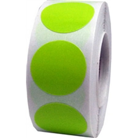 - Hot Green Circle Dot Stickers, 0.75 Inch Round, 500 Labels on a Roll