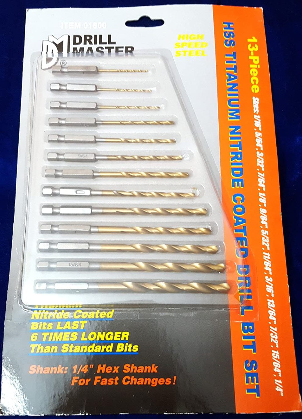 Thirteen Piece Titanium Nitride Coated Drill Bit Set Walmart Com