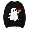 thumbnail image 5 of Jsaierl Womens Halloween Sweatshirts Spooky Pumpkin Ghost Graphic Sweatshirt Stretch Crewneck T-shirt Long Sleeve Tunic Pullover Tops Halloween Gifts, 5 of 5