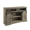 thumbnail image 4 of Woven Paths Farmhouse Barn Door TV Stand for TVs up to 60", Grey Wash, 4 of 8