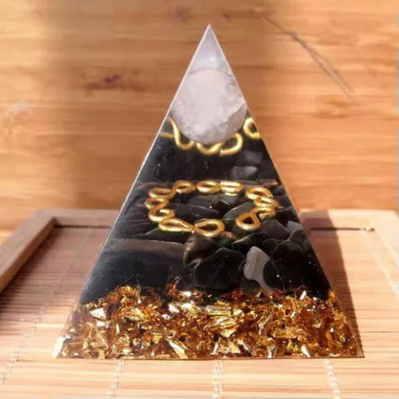 MATROOY White Crystal Sphere Orgone Pyramid Orgone Crystal Reiki Healing Meditation Tool-White crystal