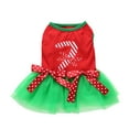 thumbnail image 2 of CICRKHB Dog Christmas Skirt, Pet Holiday Outfit for Small Medium Dogs and Cats, Cute Winter Pet Dress Green and Red, 2 of 4