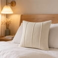 thumbnail image 5 of Btomtd 18 x 18 Pillow Covers, Soft Textured Pile Fabric Throw Pillow Cover with Angular Lines, Couch Pillow Cases for Sofa, White, 5 of 8