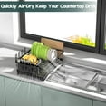 thumbnail image 5 of Dish Drying Rack, AOKIWO Kitchen Counter Stainless Steel Large 1 Tier Dish Drainer with Drainboard Over Sink for Cups, Knives, Spoons, and Forks (L16.9"*W12.5"), 5 of 8