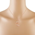 thumbnail image 3 of Drop Style Initial&nbsp;"Q" Alphabet Letter Pendant Necklace Round Natural Diamond In 10K Rose Gold (0.13 Carat, I-J Color, I2-I3 Clarity), 3 of 5