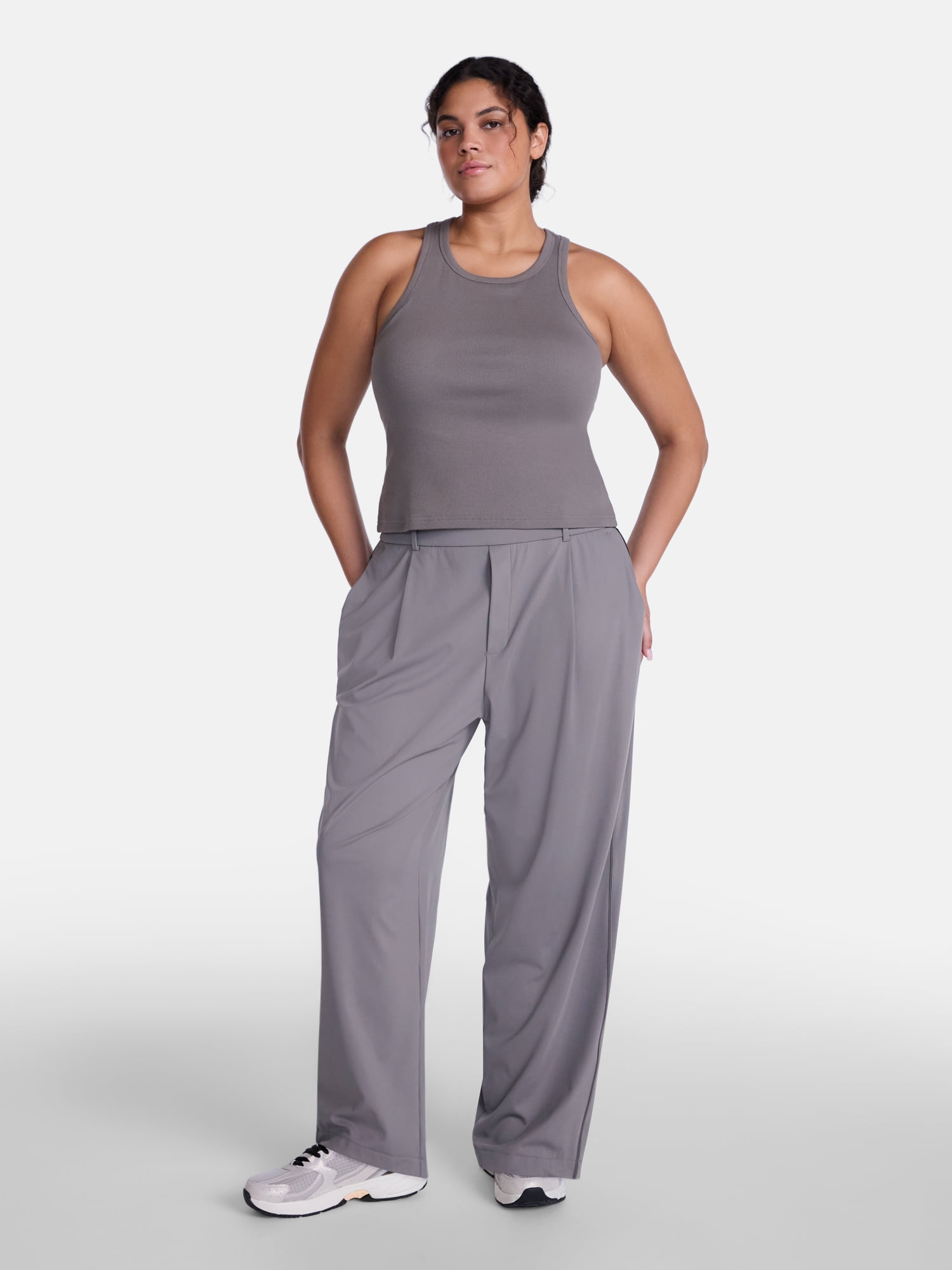 Avia Women's and Women's Plus Tapered Interlock Trousers, 27" Inseam, Sizes XS-4X