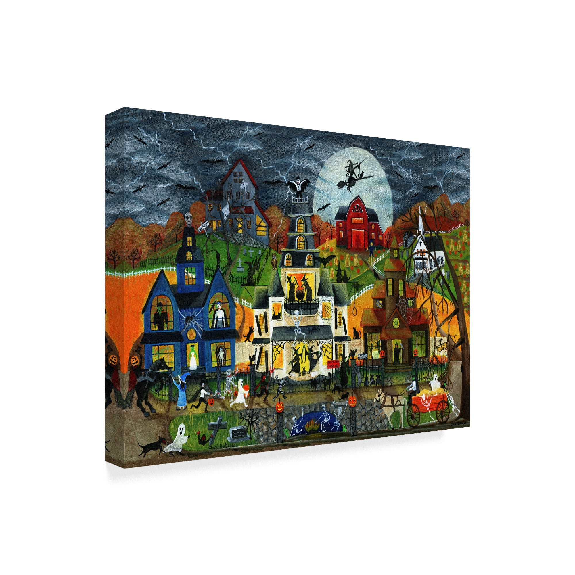 Trademark Fine Art 'Spooky Street ' Canvas Art by Cheryl Bartley